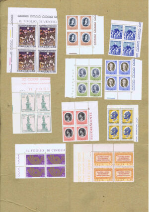 10 Quartine Italia nuove con gomma integra angolo di foglio (cod. 2068)