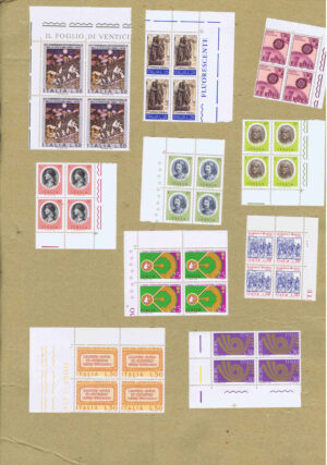 10 Quartine Italia nuove con gomma integra angolo di foglio (cod. 2075)